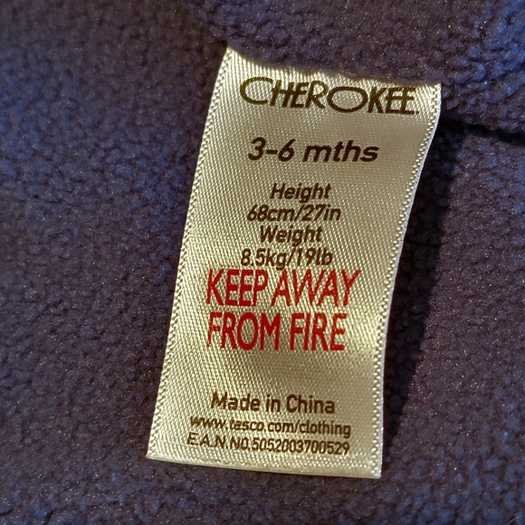 CHEROKEE ♡ Navy Long Sleeve Zip Hooded Soft Warmly Lined Coat Jacket 3-6M - Picture 12 of 16